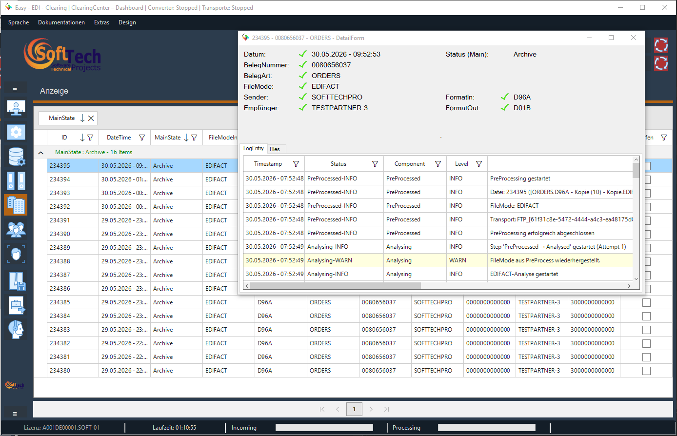 SoftTechPro-Easy-EDI-Clearing - Beleg-Viewer-Details